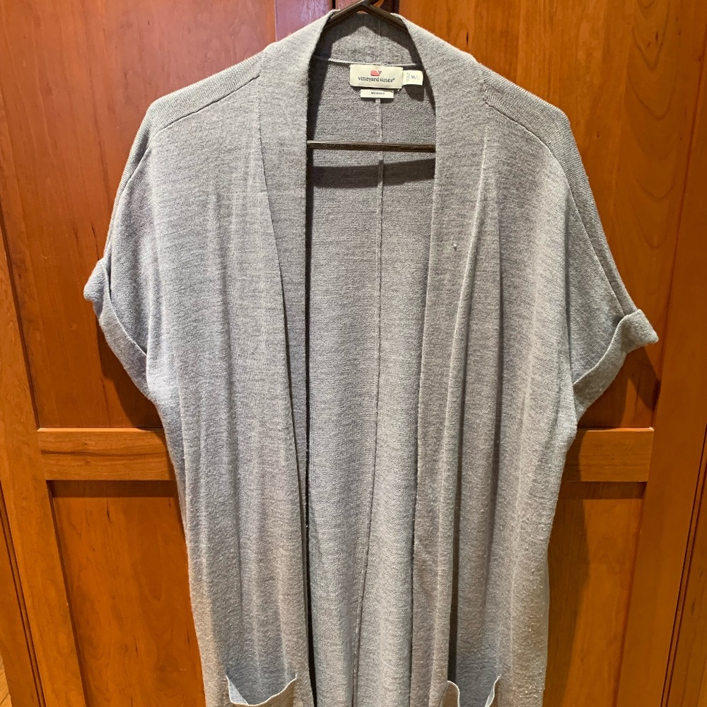 Vineyard Vines Gray Merino Wool Short Sleeve Vest